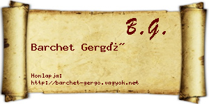 Barchet Gergő névjegykártya